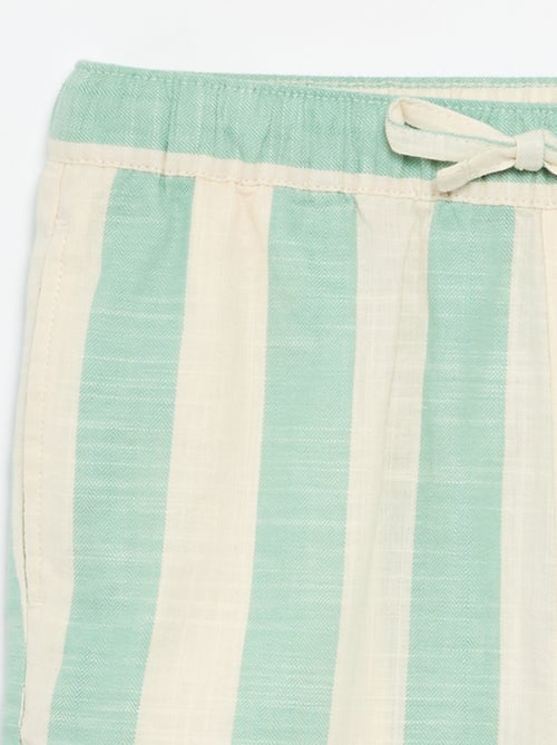 Pantalón corto de rayas y cintura elástica - Kiabi