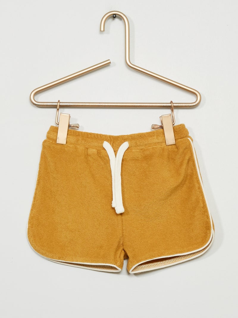Pantalón corto de rizo BEIGE - Kiabi