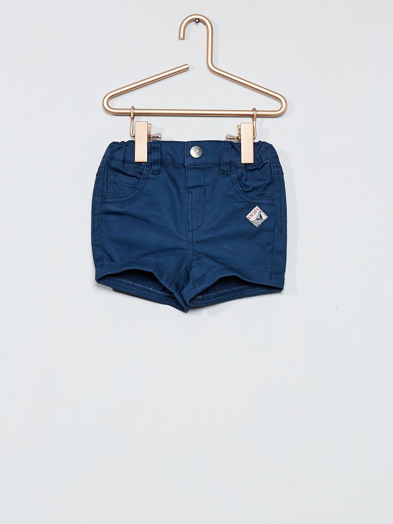 Pantalón corto de sarga azul - Kiabi