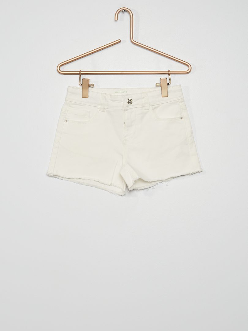 Pantalón corto de sarga Blanco - Kiabi