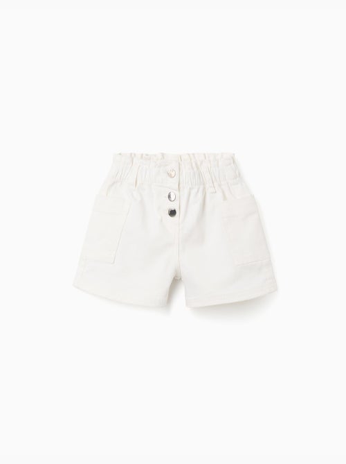 Pantalón corto de sarga con bolsillos cargo y cintura elástica - Kiabi