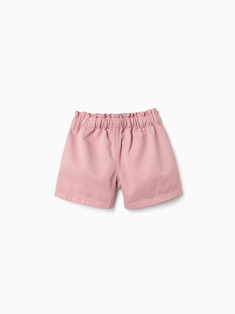 Pantalón corto de sarga con bolsillos delanteros Rosa claro - Kiabi
