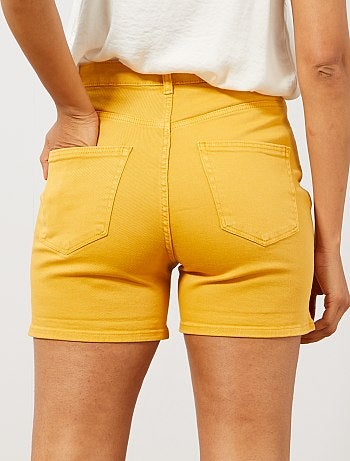 Pantalón corto de sarga con bragueta abotonada - Kiabi