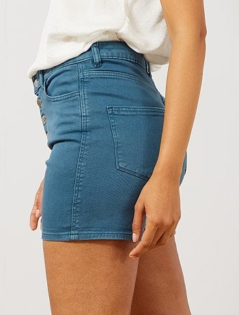 Pantalón corto de sarga con bragueta abotonada - Kiabi