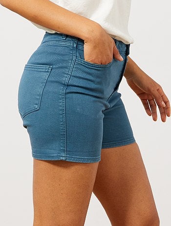 Pantalón corto de sarga con bragueta abotonada - Kiabi