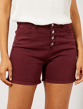 Pantalón corto de sarga con bragueta abotonada - Kiabi