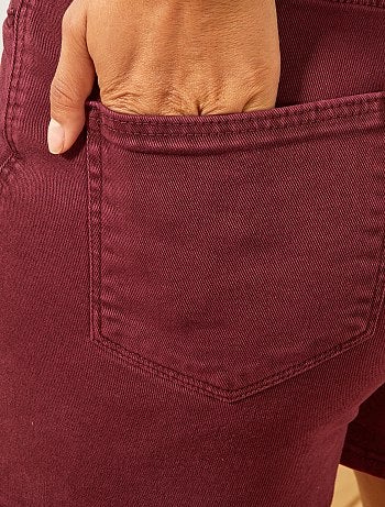 Pantalón corto de sarga con bragueta abotonada - Kiabi