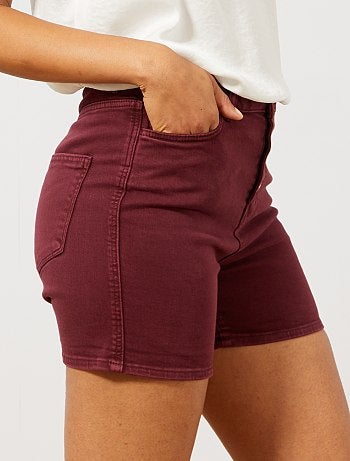 Pantalón corto de sarga con bragueta abotonada - Kiabi