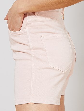 Pantalón corto de sarga con bragueta abotonada - Kiabi