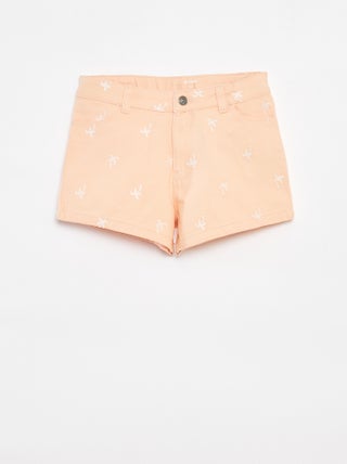 Pantalón corto de sarga con cintura ajustable