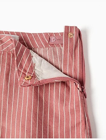 Pantalón corto de sarga de algodón a rayas