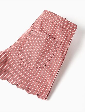 Pantalón corto de sarga de algodón a rayas