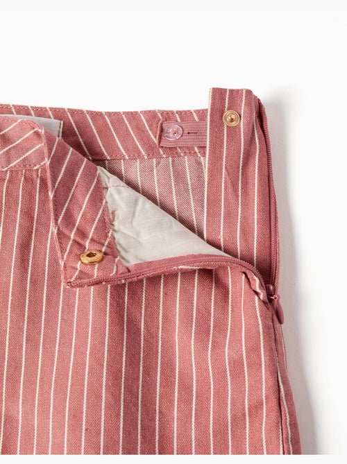 Pantalón corto de sarga de algodón a rayas - Kiabi