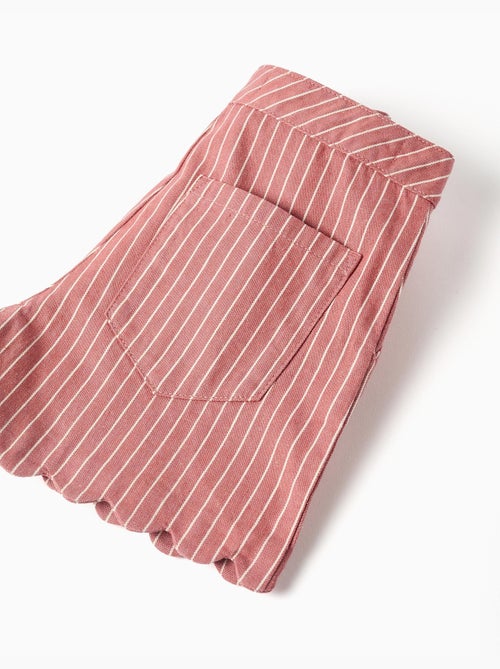 Pantalón corto de sarga de algodón a rayas - Kiabi