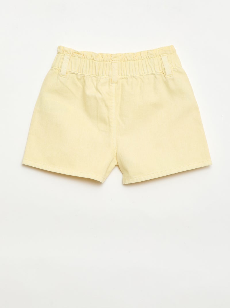 Pantalón corto de sarga liso Amarillo - Kiabi