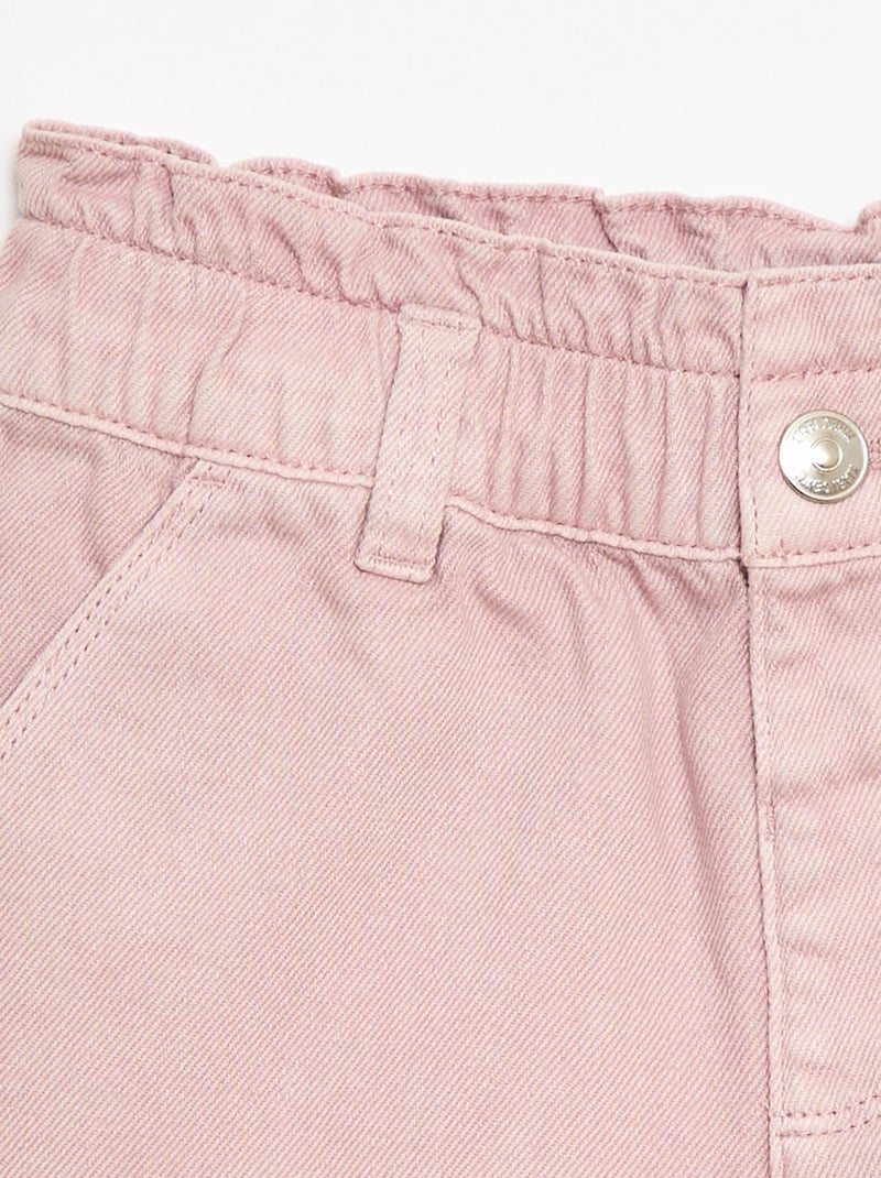 Pantalón corto de sarga liso Rosa - Kiabi