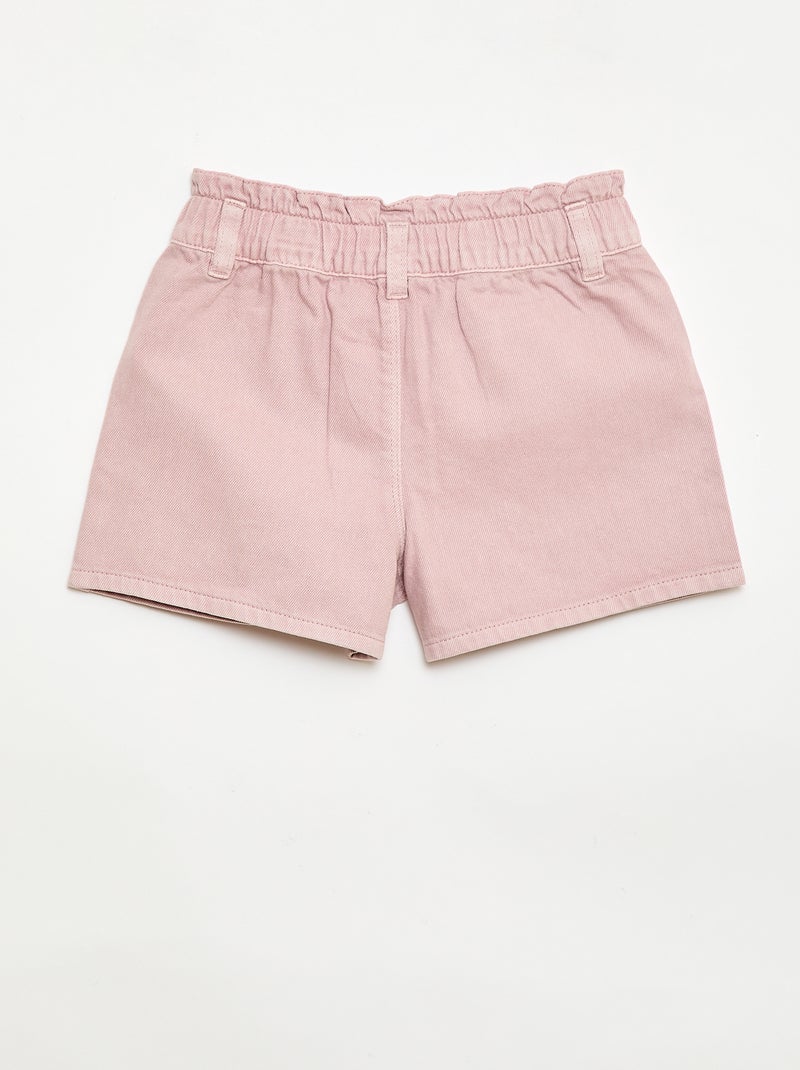 Pantalón corto de sarga liso Rosa - Kiabi