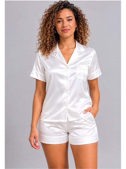 Pantalón corto de satén fluido Kebello - Kiabi Pantalón corto de satén fluido Kebello - Kiabi