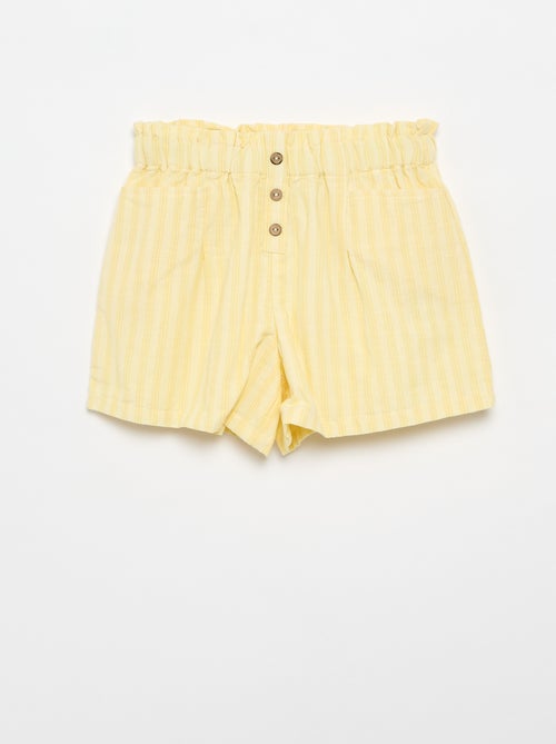 Pantalón corto de seersucker de corte recto - Kiabi