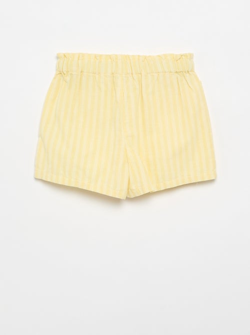 Pantalón corto de seersucker de corte recto - Kiabi