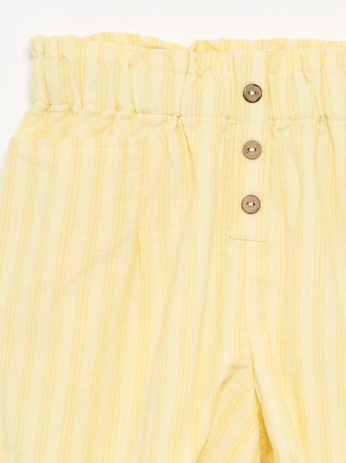 Pantalón corto de seersucker de corte recto - Kiabi