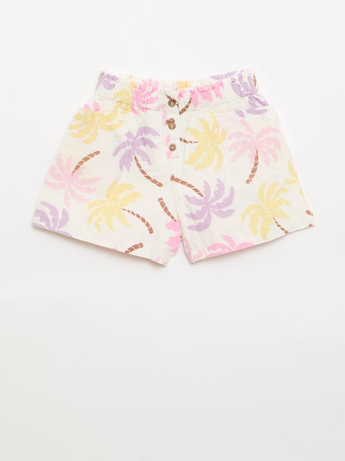 Pantalón corto de seersucker de corte recto - Kiabi