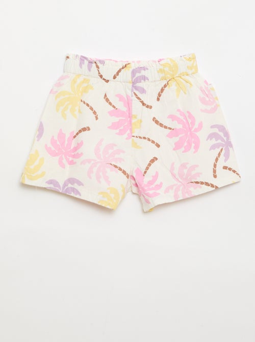 Pantalón corto de seersucker de corte recto - Kiabi