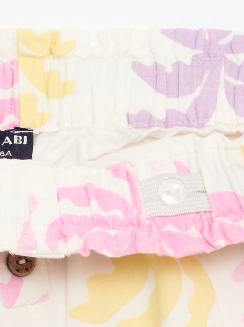 Pantalón corto de seersucker de corte recto - Kiabi