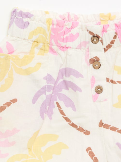 Pantalón corto de seersucker de corte recto - Kiabi