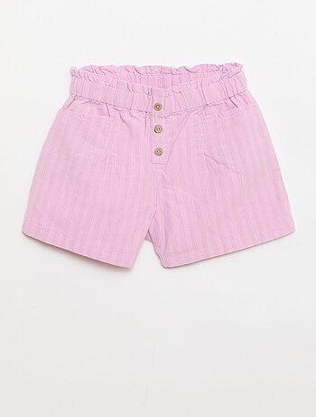 Pantalón corto de seersucker de corte recto