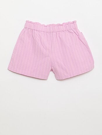 Pantalón corto de seersucker de corte recto