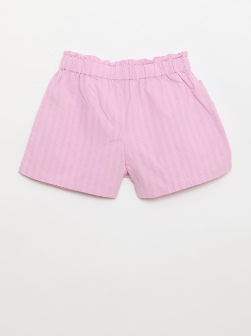 Pantalón corto de seersucker de corte recto - Kiabi