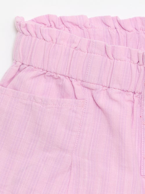 Pantalón corto de seersucker de corte recto - Kiabi