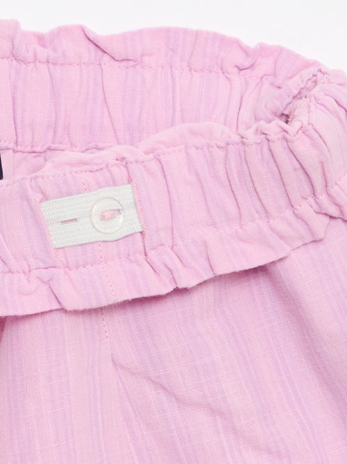 Pantalón corto de seersucker de corte recto - Kiabi