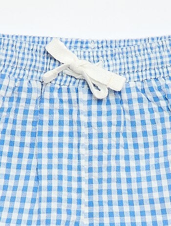 Pantalón corto de seersucker estampado Vichy