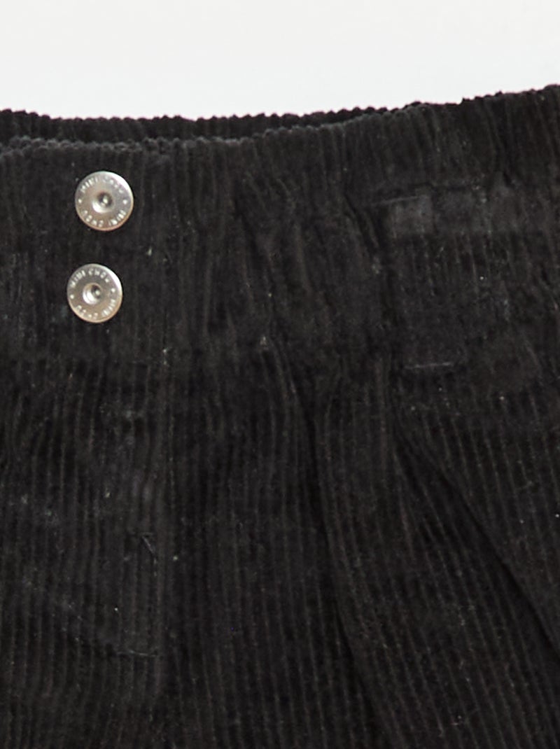 Pantalón corto de terciopelo Negro - Kiabi