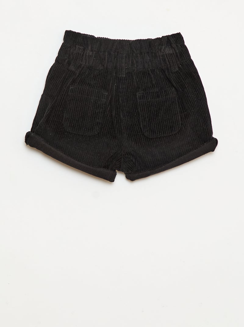 Pantalón corto de terciopelo Negro - Kiabi