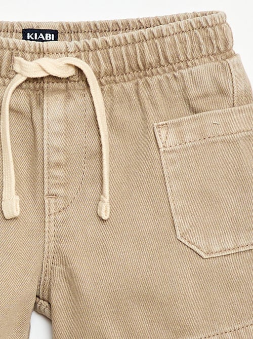 Pantalón corto de twill con bolsillos de parche - Kiabi