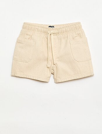 Pantalón corto de twill con bolsillos de parche