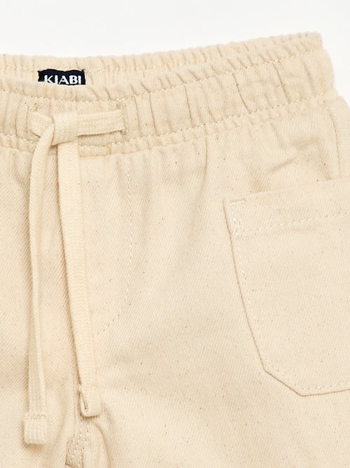 Pantalón corto de twill con bolsillos de parche - Kiabi