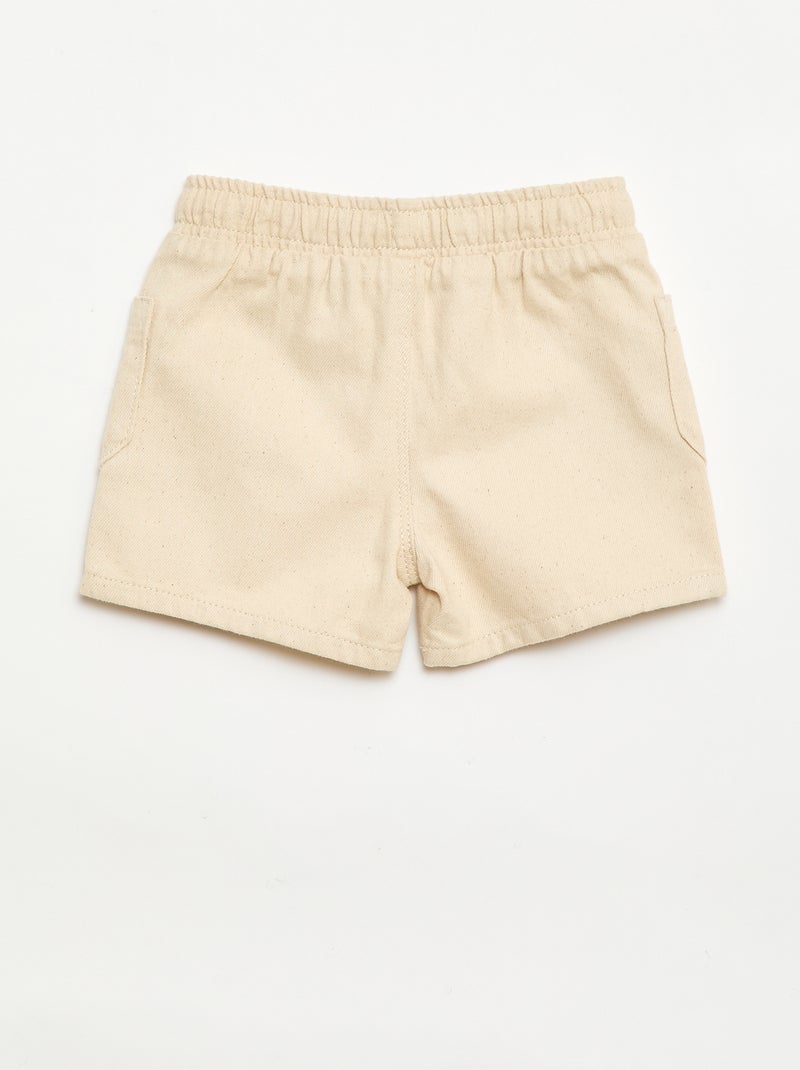 Pantalón corto de twill con bolsillos de parche Blanco - Kiabi