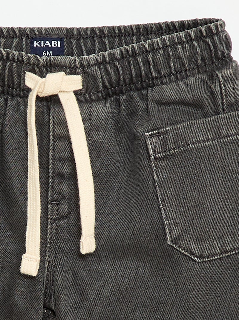 Pantalón corto de twill con bolsillos de parche Negro - Kiabi
