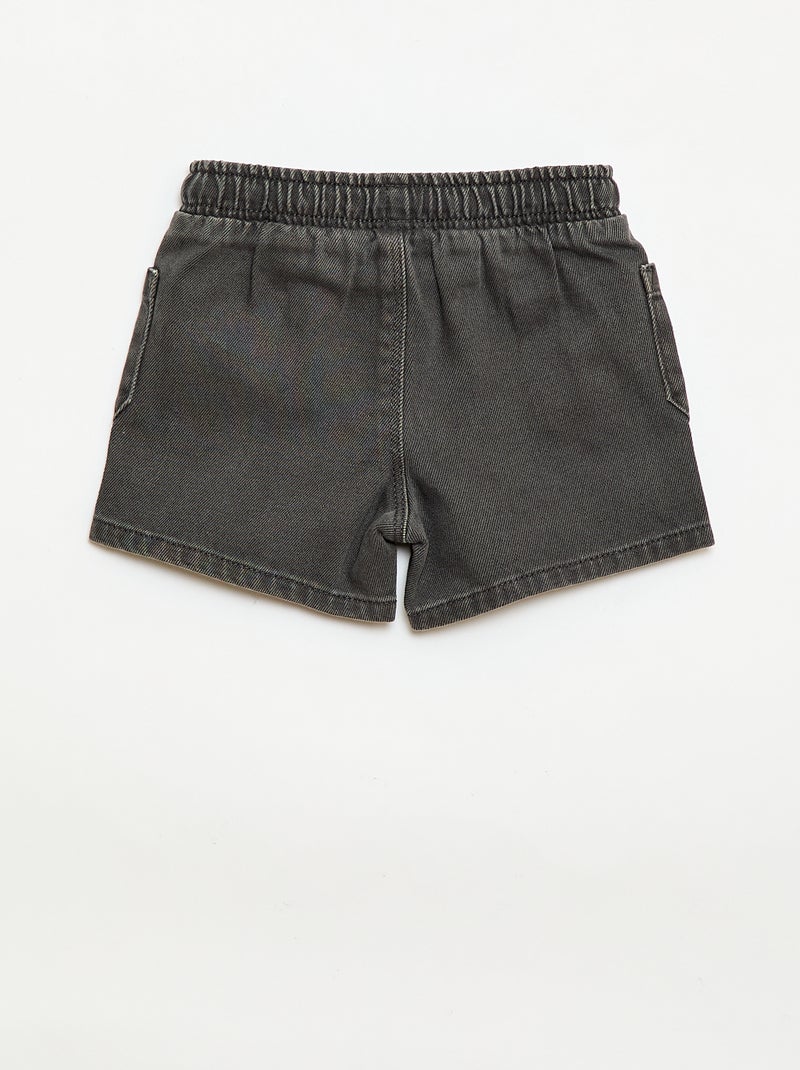 Pantalón corto de twill con bolsillos de parche Negro - Kiabi