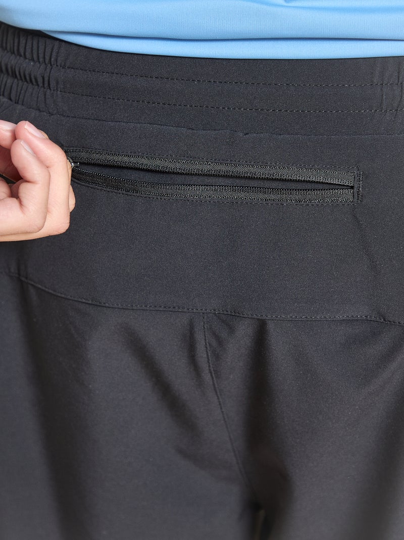 Pantalón corto deportivo 2 en 1 - (ekstract) Negro - Kiabi