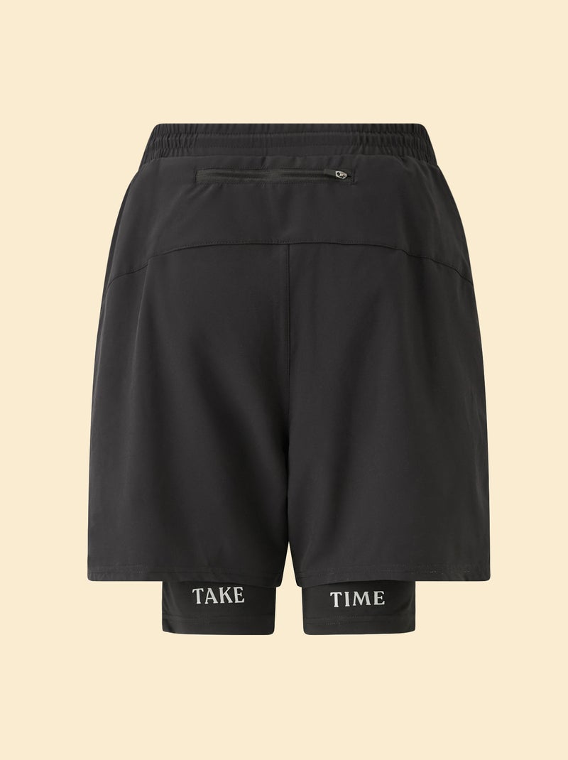 Pantalón corto deportivo 2 en 1 - (ekstract) Negro - Kiabi