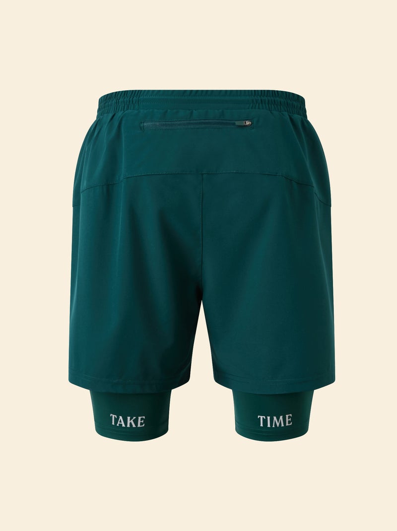 Pantalón corto deportivo 2 en 1 - (ekstract) Verde - Kiabi