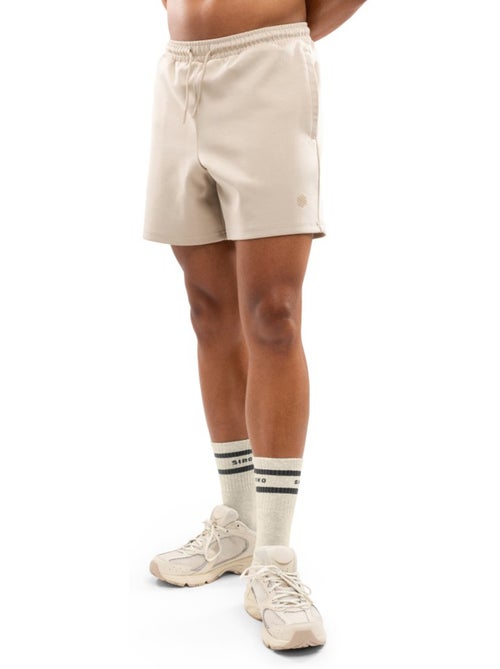 Pantalón corto deportivo algodón hombre fitness hombre titan sand - Kiabi