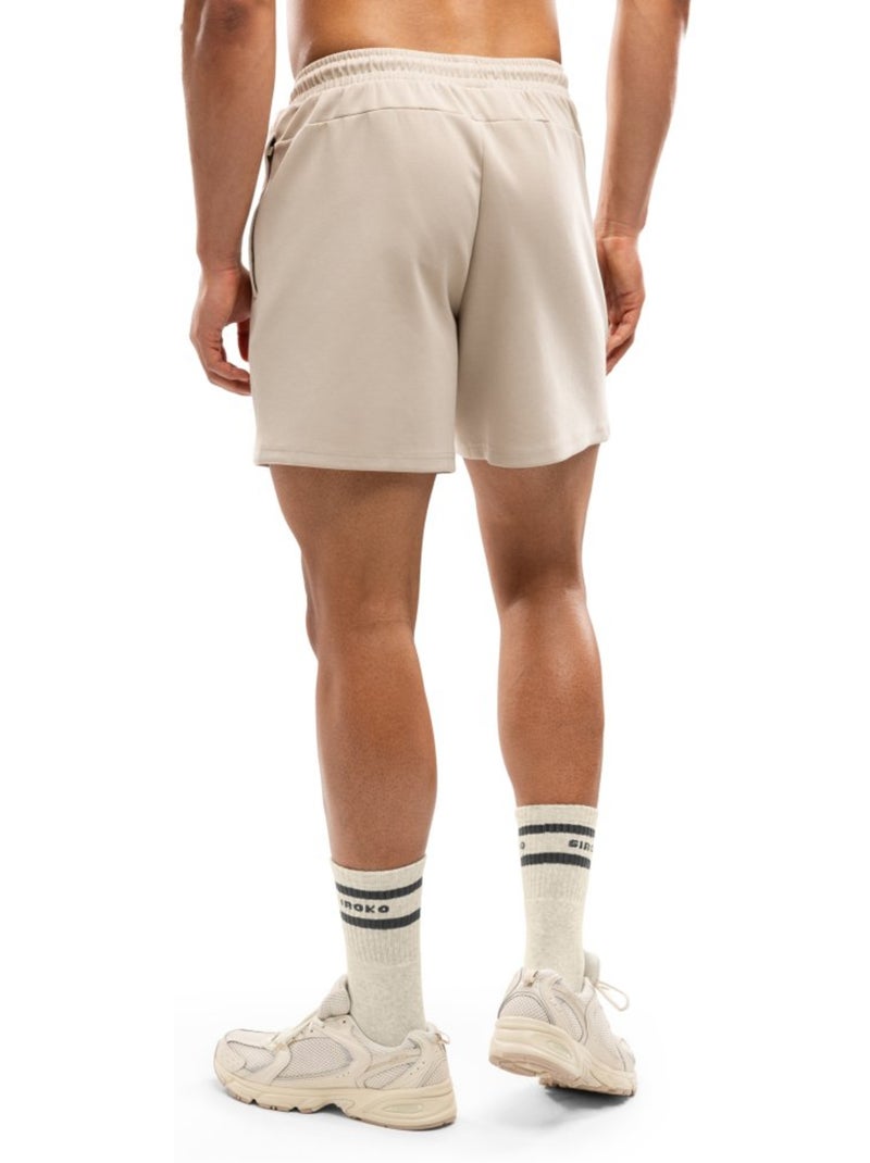 Pantalón corto deportivo algodón hombre fitness hombre titan sand Beige - Kiabi