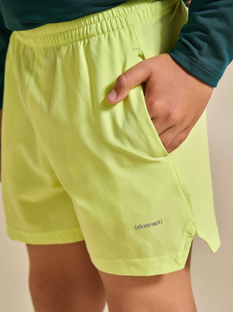 Pantalón corto deportivo con bolsillo con cremallera en la espalda - (ekstract) Amarillo - Kiabi