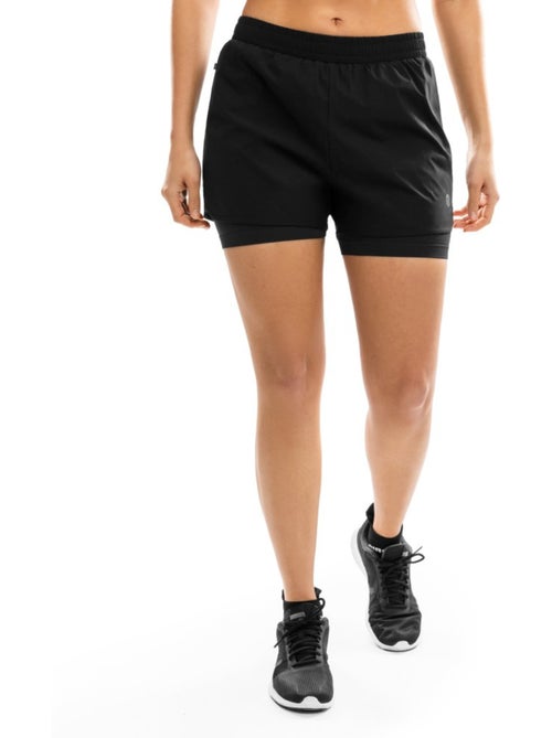 Pantalón corto deportivo doble capa mujer fitness mujer purpose - Kiabi